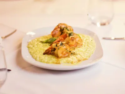 PESTO RISOTTO WITH JUMBO BLACK TIGER